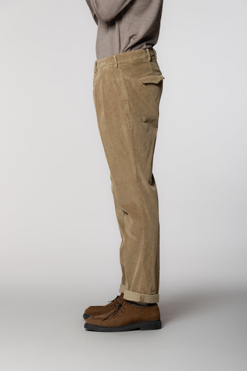Boston 2 Pinces pantalone chino uomo in velluto 500 righe relaxed fit