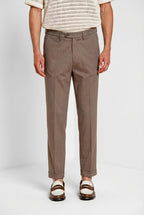 Boston pantalon chino homme en chevron teint en fil stretch relaxed fit