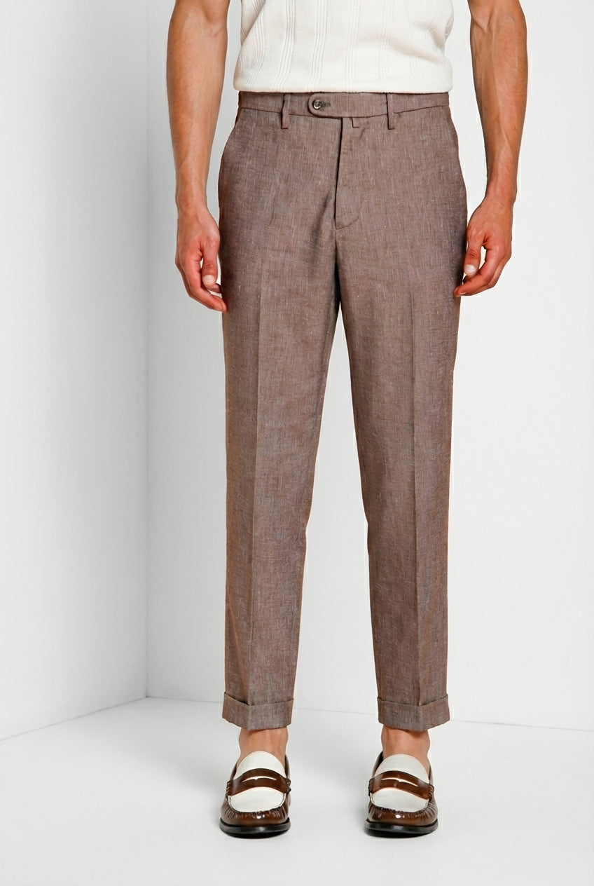 Boston pantalone chino uomo in denim trama diagonale relaxed fit