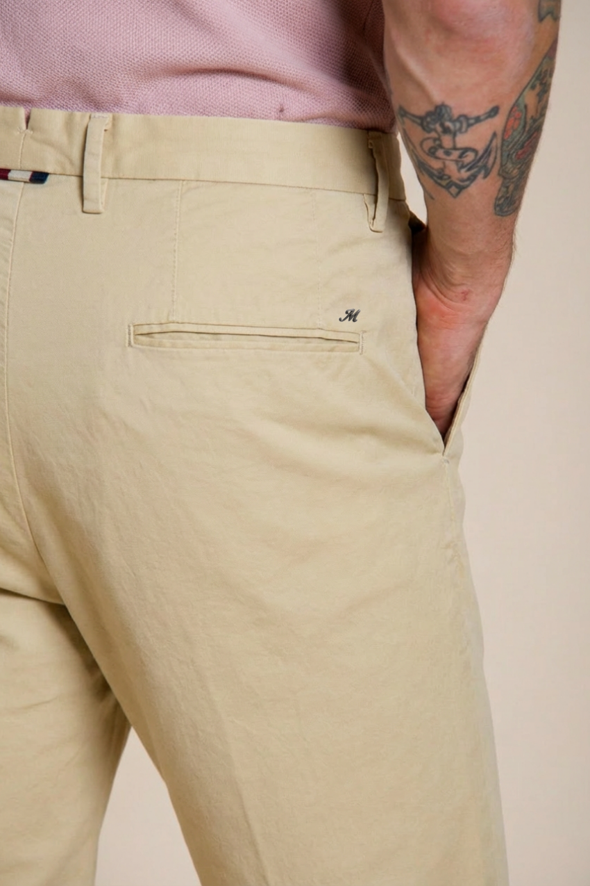 Boston pantalone chino uomo in twill leggero stretch relaxed fit