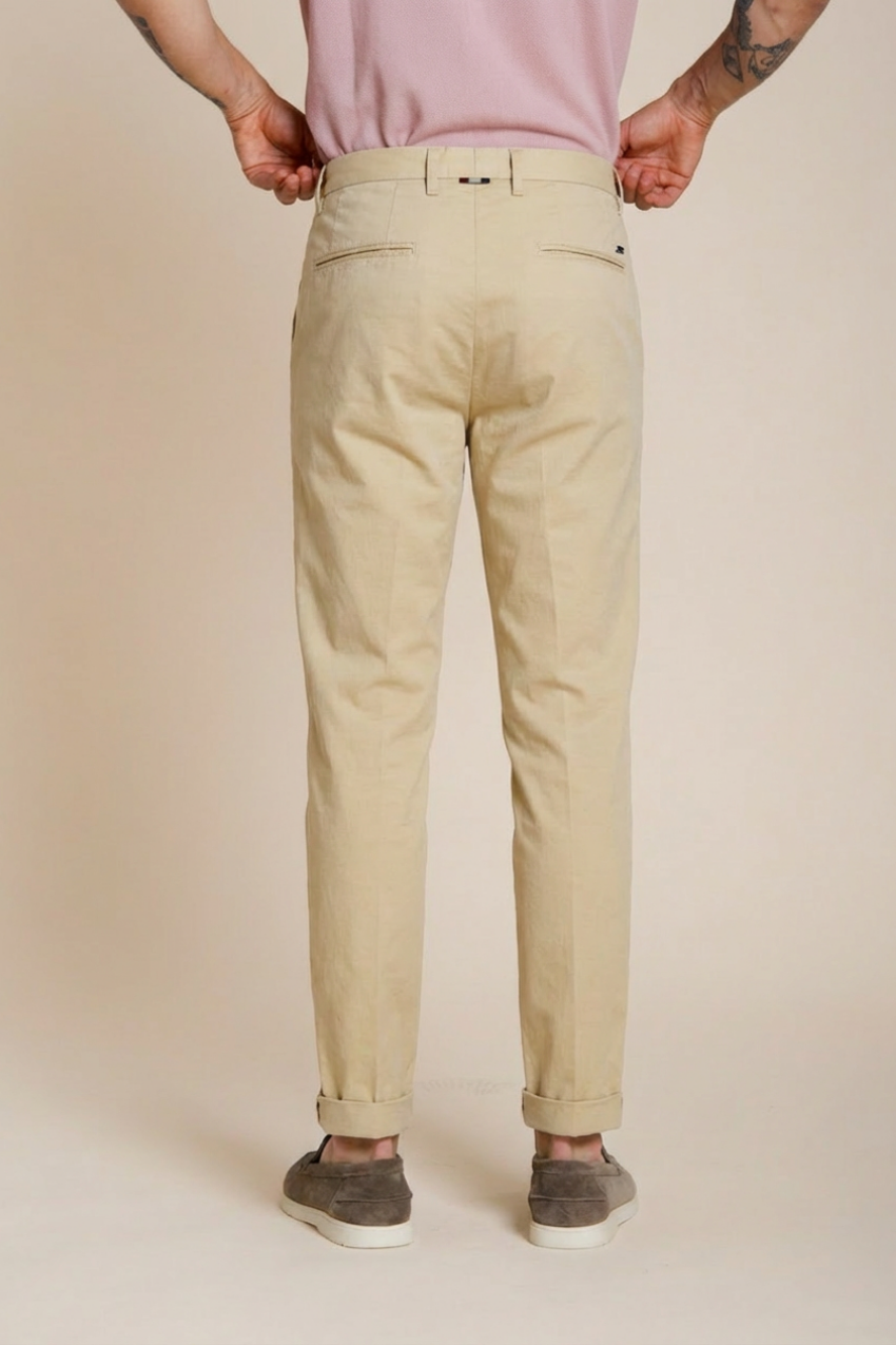 Boston pantalone chino uomo in twill leggero stretch relaxed fit