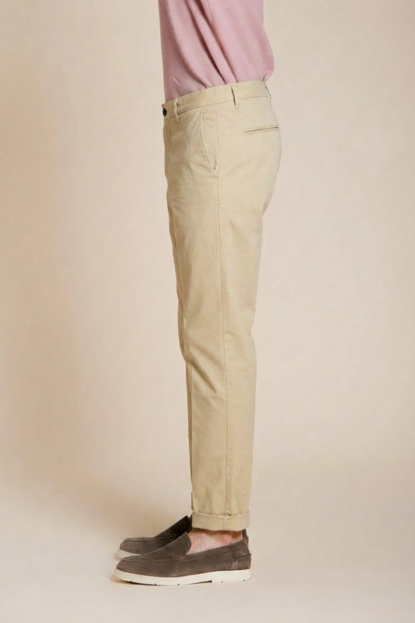 Boston pantalone chino uomo in twill leggero stretch relaxed fit