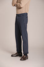 Foto 3 Boston pantalone chino uomo in cotone trama diagonale relaxed fit