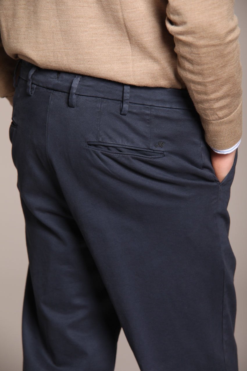 Foto 4 Boston pantalone chino uomo in cotone trama diagonale relaxed fit