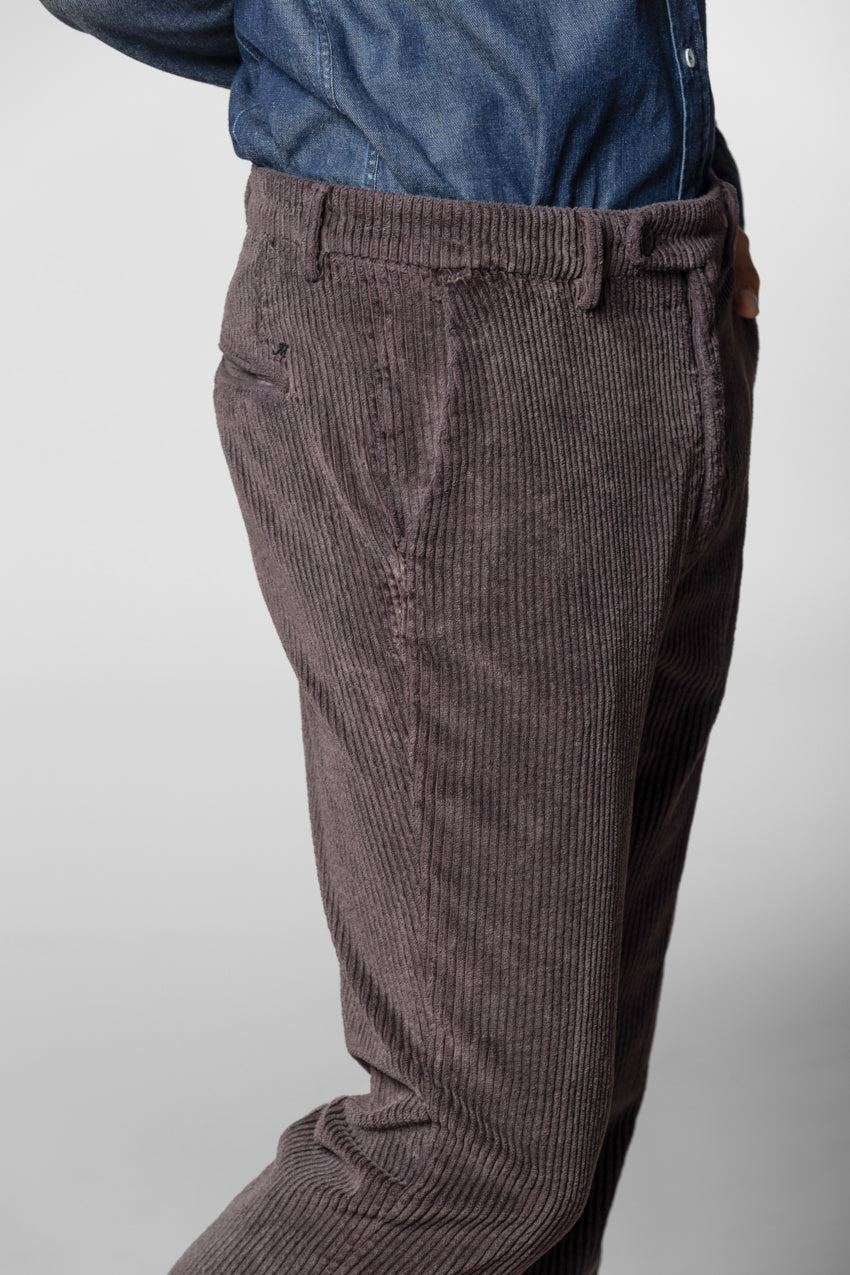 Boston pantalone chino uomo in velluto costa larga relaxed fit