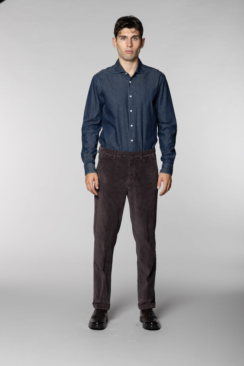 Boston pantalone chino uomo in velluto costa larga relaxed fit