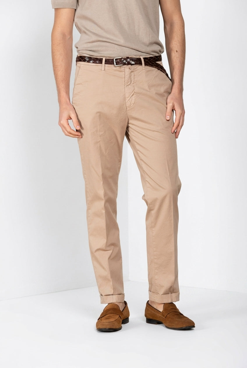 Boston pantalone chino uomo in twill leggero stretch relaxed fit