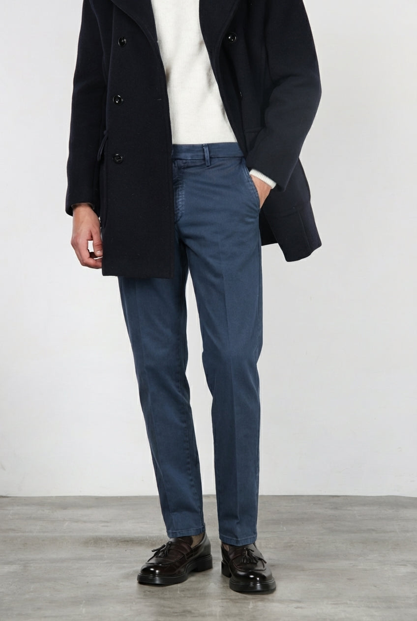 Madison pantalone chino uomo in bull stretch carrot fit