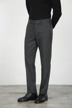 Paris pantalone chino uomo gessato in jersey flanella carrot fit