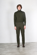 Paris pantalone chino uomo in gabardina cotone e lana carrot fit