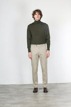 Paris men's chino trousers in cotton and wool gabardine carrot fit