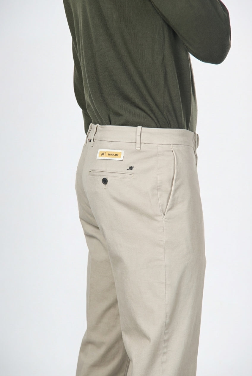 Paris men's chino trousers in cotton and wool gabardine carrot fit