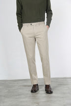 Paris men's chino trousers in cotton and wool gabardine carrot fit