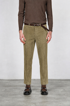 Paris pantalone chino uomo in velluto 1000 righe stretch carrot fit ①