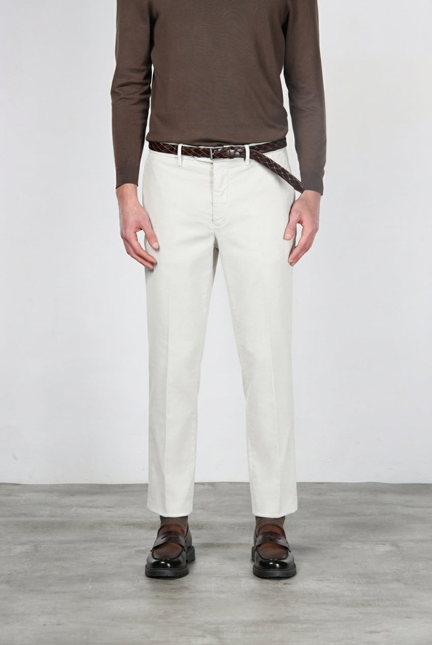 Paris pantalone chino uomo in velluto 1000 righe stretch carrot fit ①