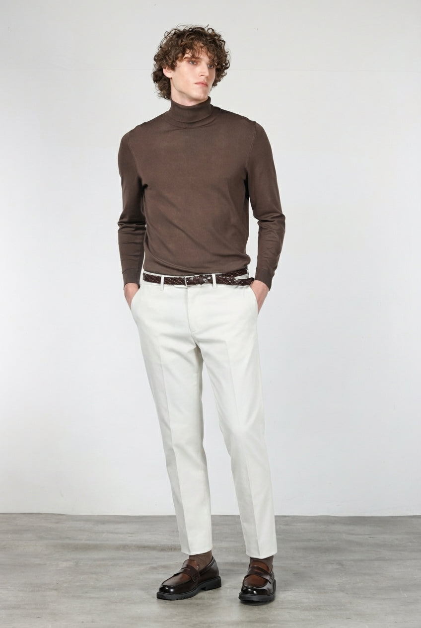 Paris pantalone chino uomo in velluto 1000 righe stretch carrot fit ①