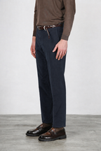 Paris men’s stretch corduroy chino pants 1000-rib carrot fit ①
