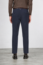Paris men’s stretch corduroy chino pants 1000-rib carrot fit ①