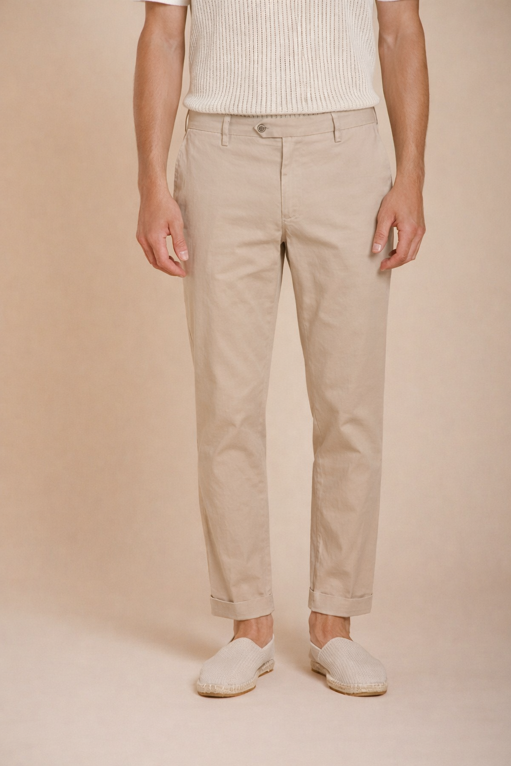 New York pantalon chino homme en gabardine stretch regular fit ①