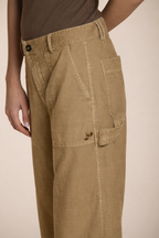 Dallas Wide women's cargo pants in slub cotton straight fit