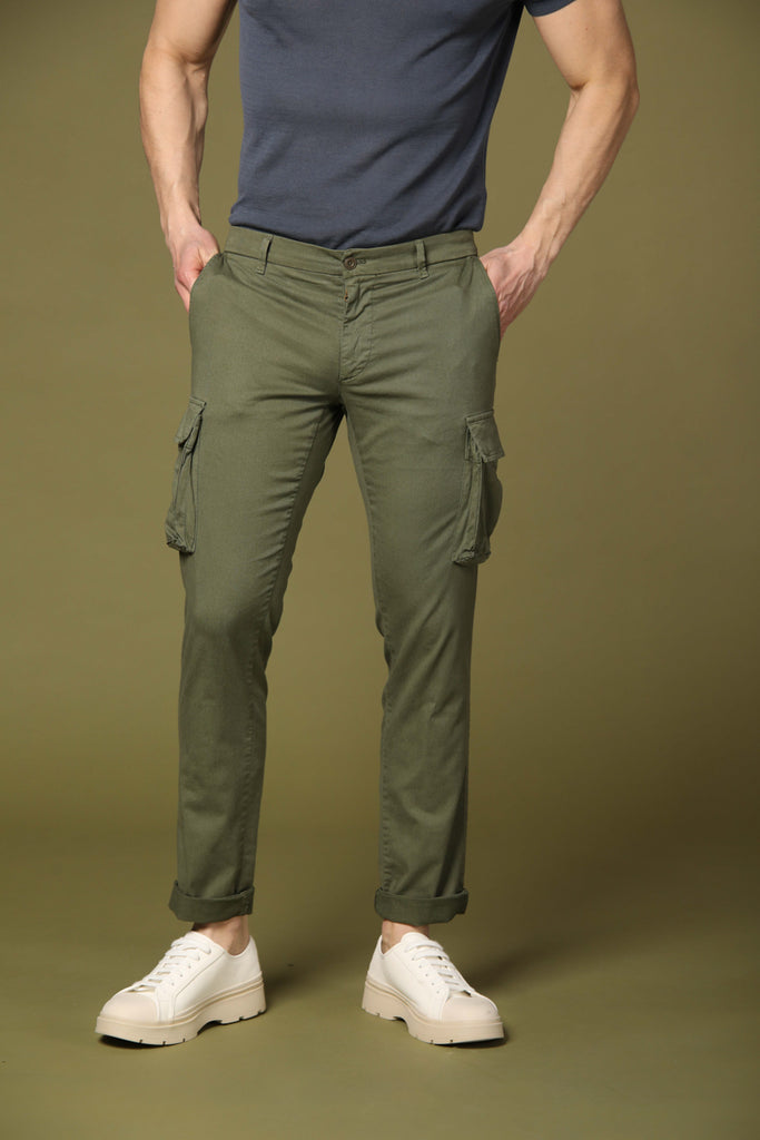 Image 1 of men's Chile City model cargo pants in green, regular fit by Mason's