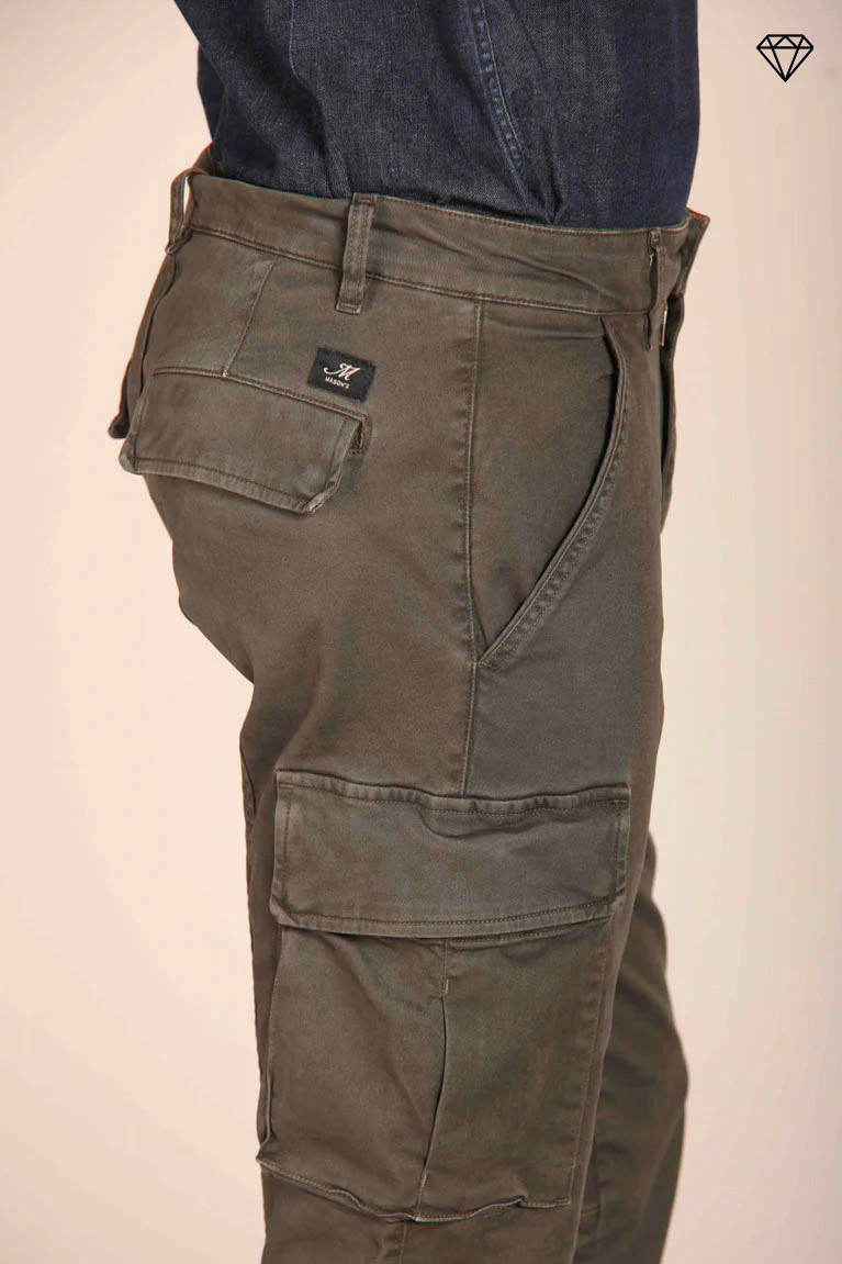 Chile pantalone cargo uomo in gabardina extra slim fit ①