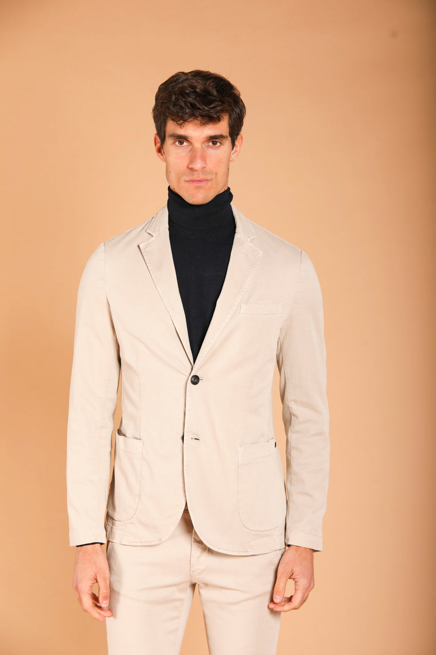 immagine 1 di blazer uomo in gabardina modello Da Vinci, colore sabbia regular fit di Mason's