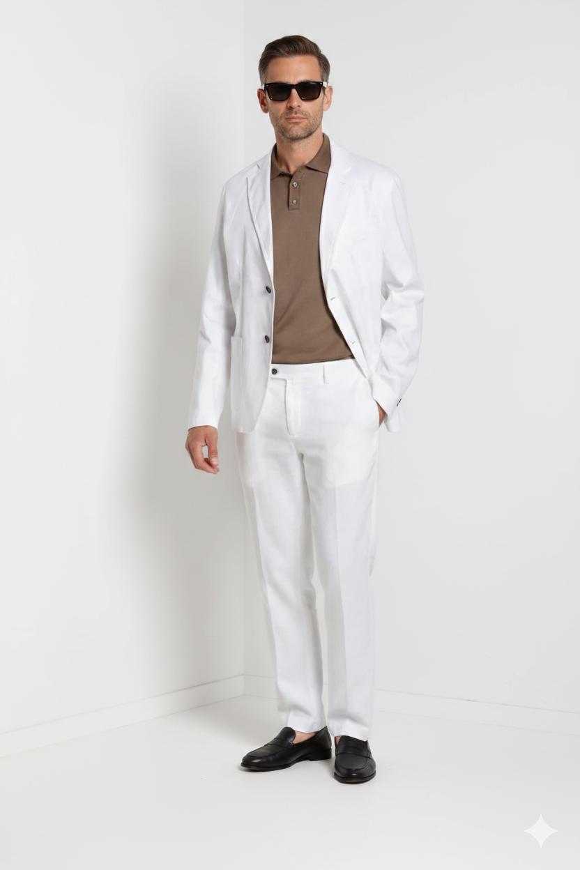 Da Vinci men's blazer in linen and cotton twill