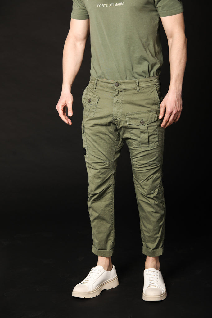 Image 1 of men's George Coolpocket model cargo pants in green, carrot fit by Mason's