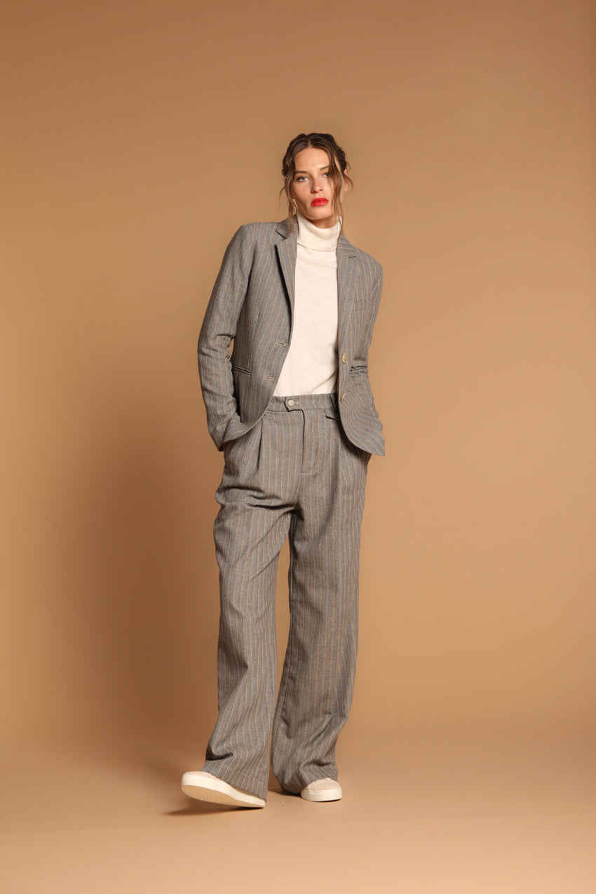 immagine 2 di blazer donna, modello Helena, con pattern riga di colore grigio di mason's