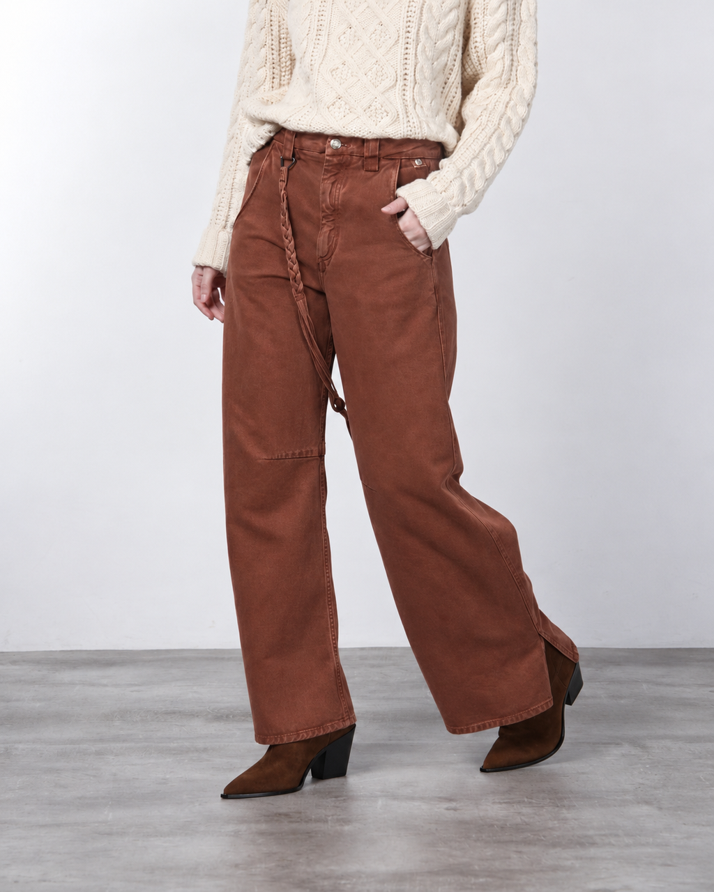 Violette pantalone chino donna in twill baloon fit ①