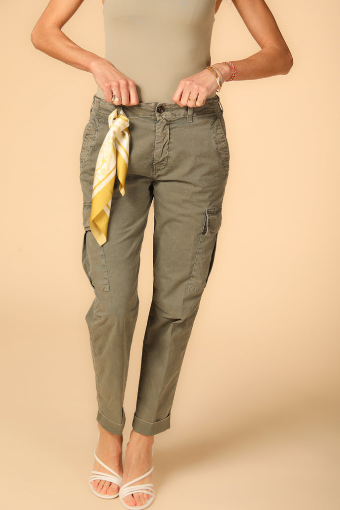 Image 1 of Women's Mason's Judy Archivio W Model Cargo Pants in Military Green, Relaxed Fit