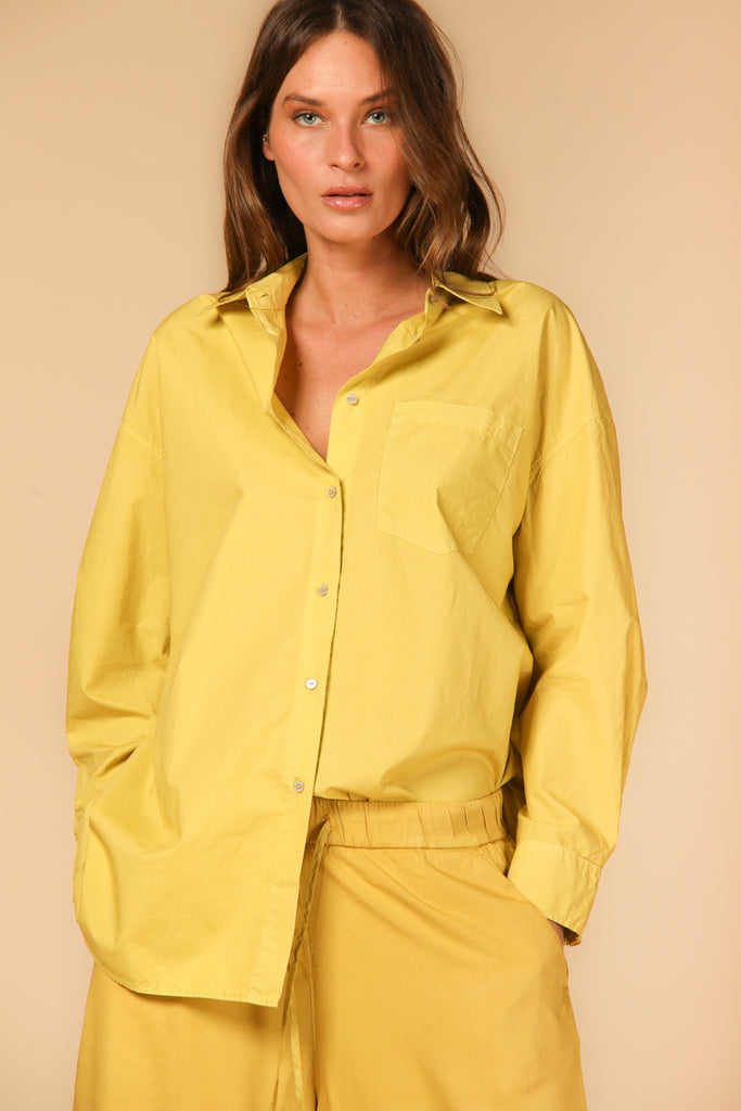 Image 1 of women's Lauren shirt in yellow, oversized fit by Mason's