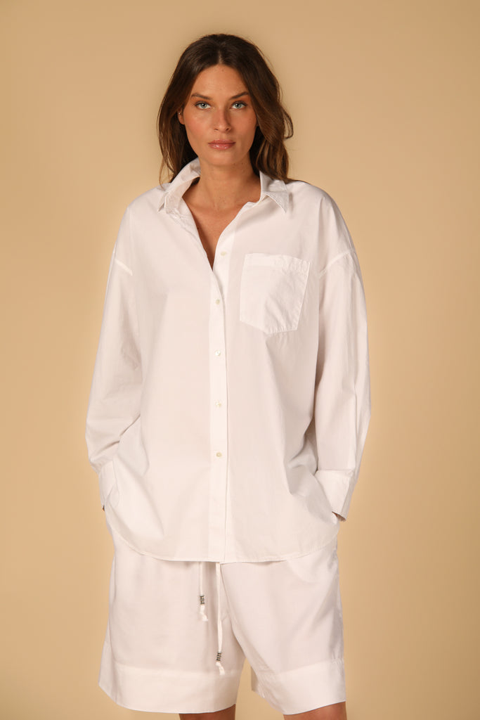 Image 1 of women's Lauren shirt in white, oversized fit by Mason's