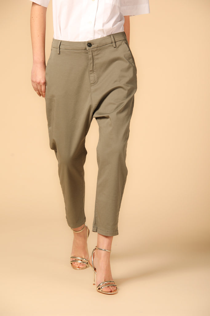 Image 1 of Women's Military Green Malibu Jogger Chino Pants, Relaxed Fit.