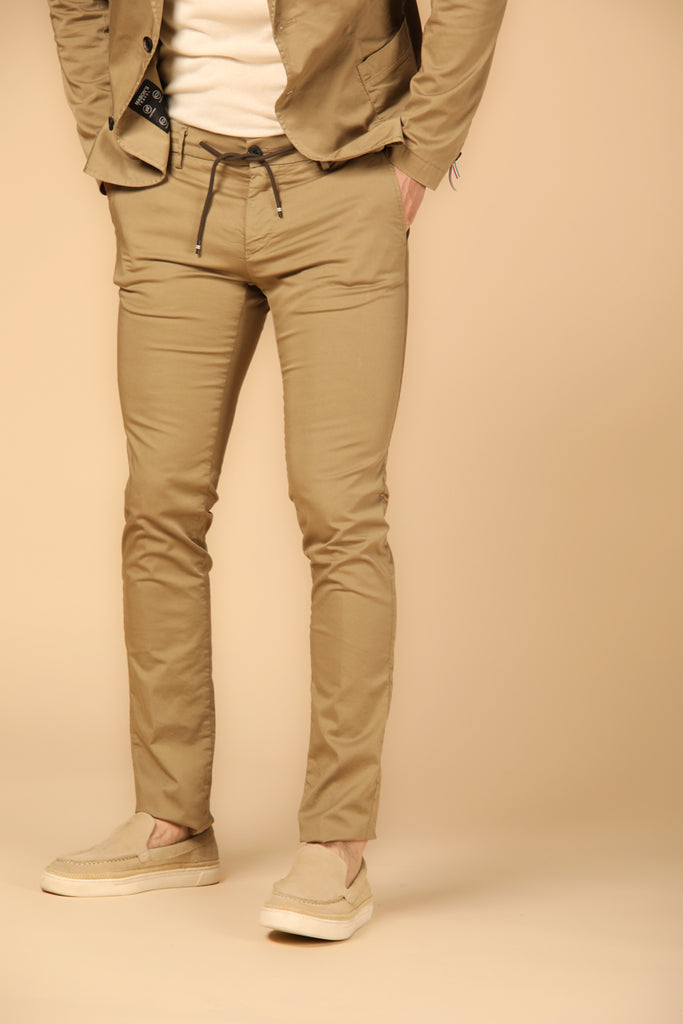 Image 1 of Mason's Milano Jogger Travel model men's chino jogger pants in kaki, extra slim fit