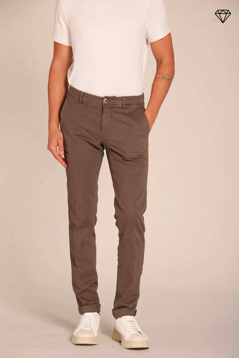 Milano Herren Chino Hose aus Gabardine Stretch extra slim Fit  ①