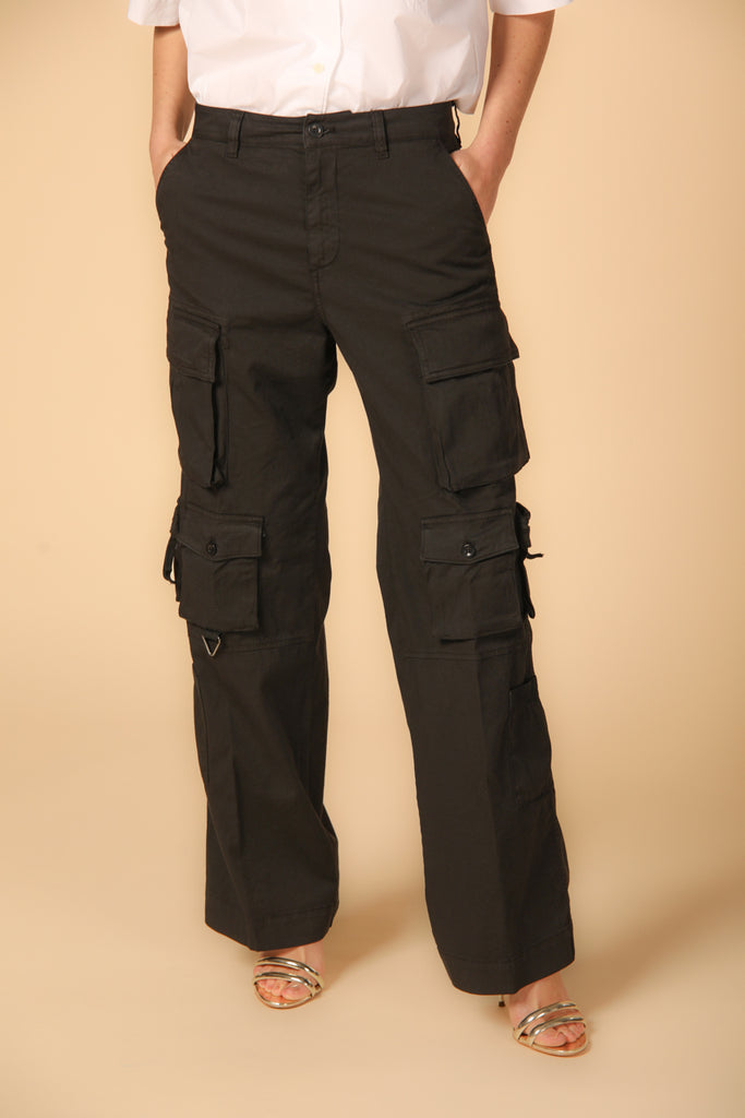 Image 1 of women's cargo pants, New Hunter model, in black with a relaxed fit by Mason's