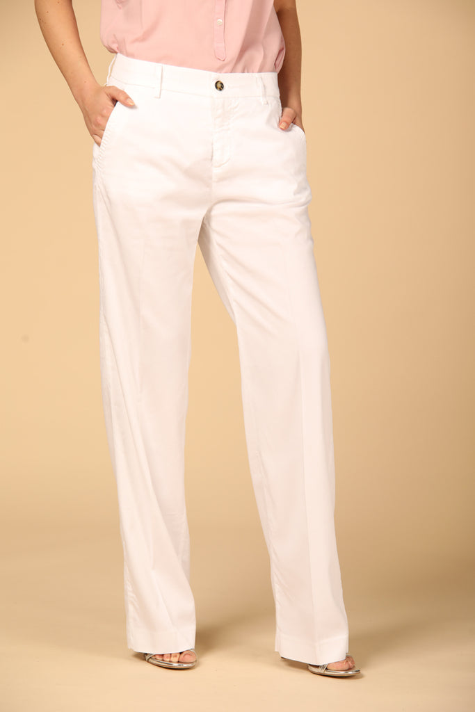 Image 1 of women's chino pants, New York Straight model, in Mason's white