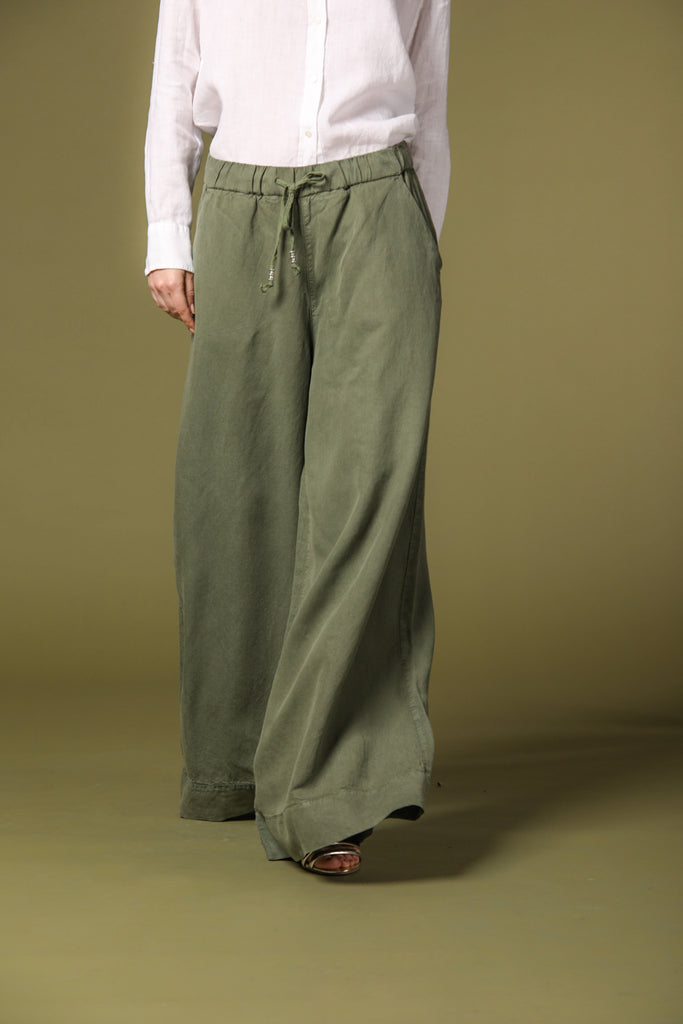 Image 1 of women's chino pants, Portofino model in green, relaxed fit by Mason's