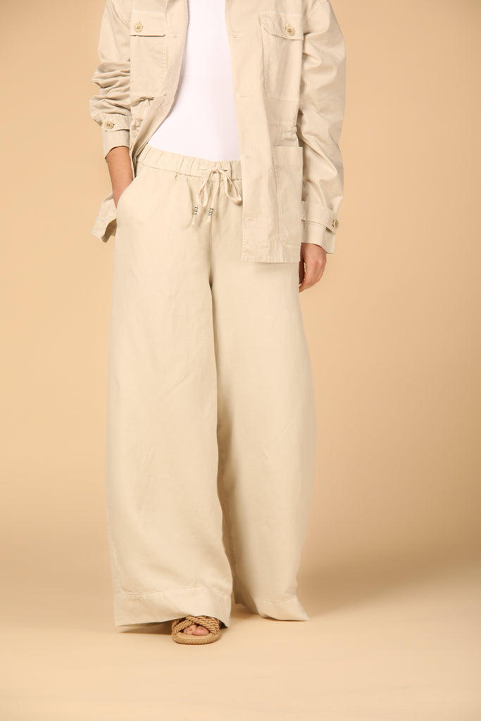 Image 1 of women's chino pants, Portofino model, in stucco with a relaxed fit by Mason's