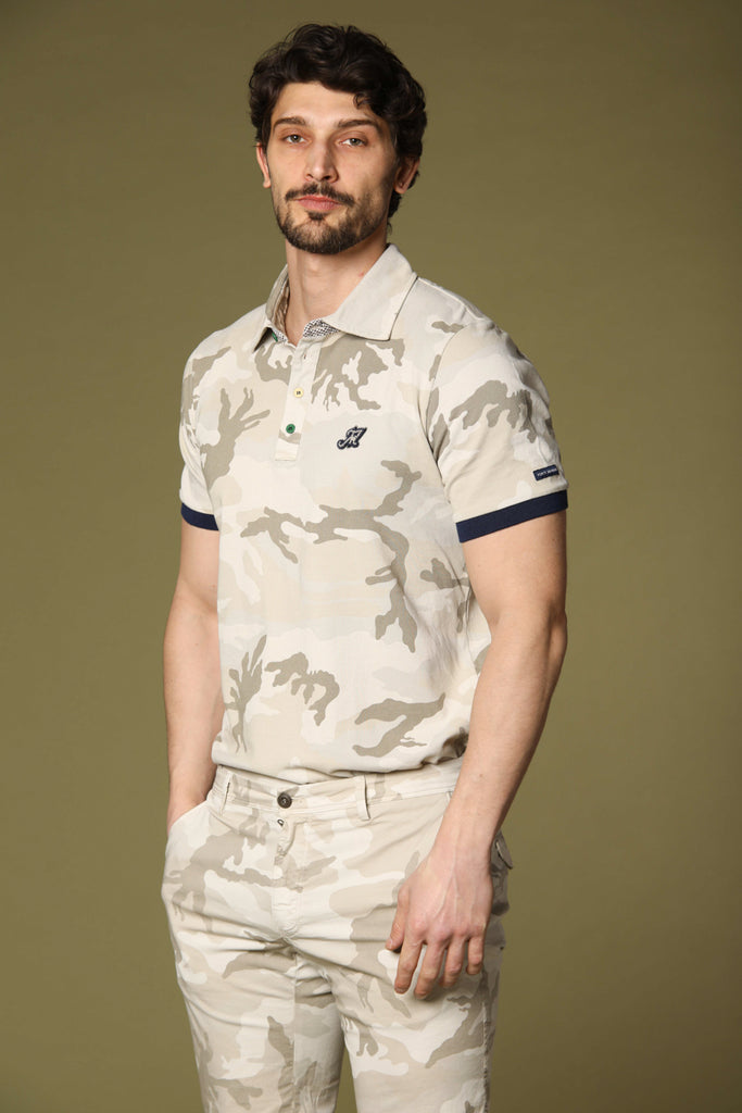 Image 1 of Mason's men's beige polo shirt in a regular fit