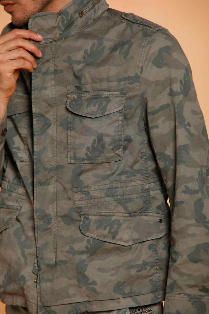 M74 JACKET man field jacket in cotton with camouflage pattern