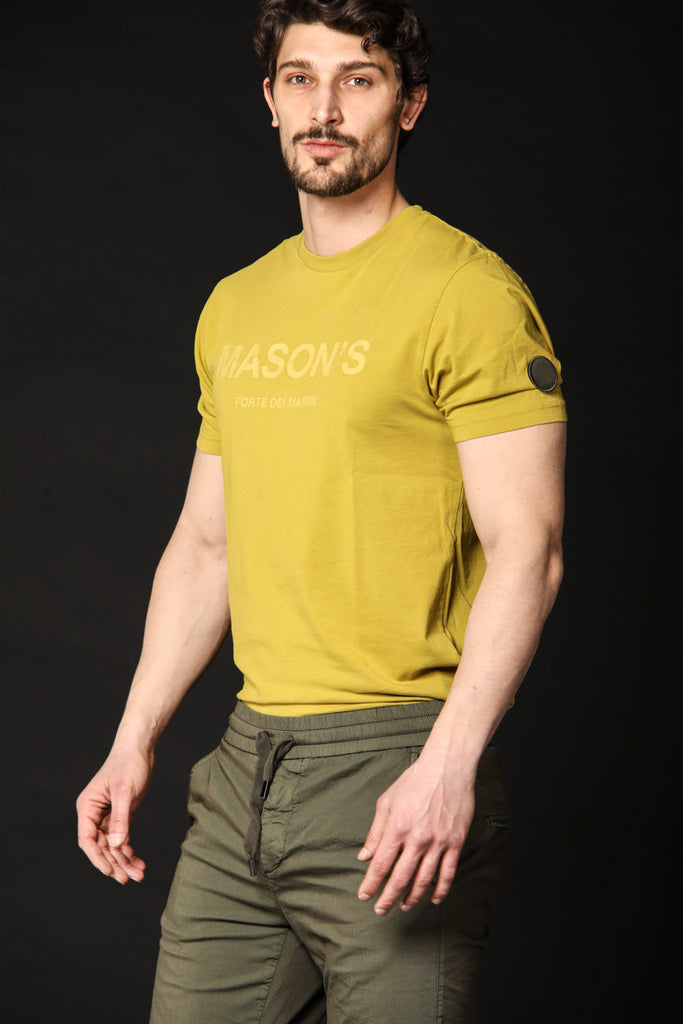 Image 1 of men's T-shirt model Tom MM in lime green, regular fit by Mason's