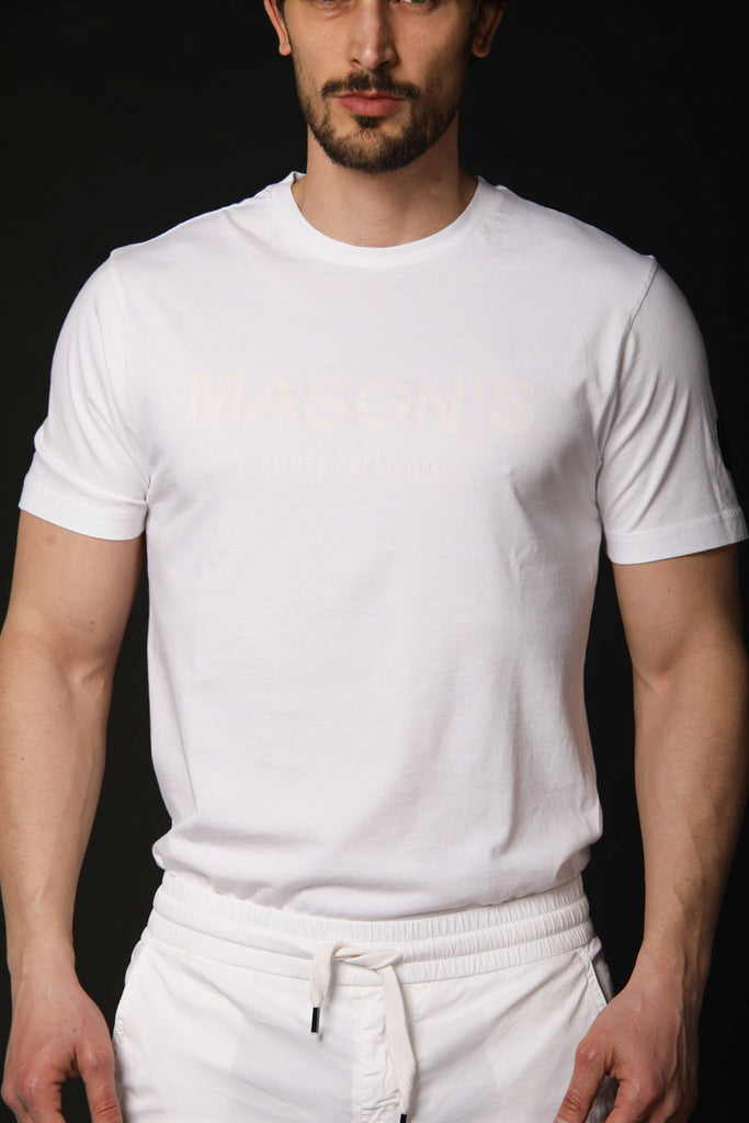 Image 1 of men's T-shirt model Tom MM in white, regular fit by Mason's