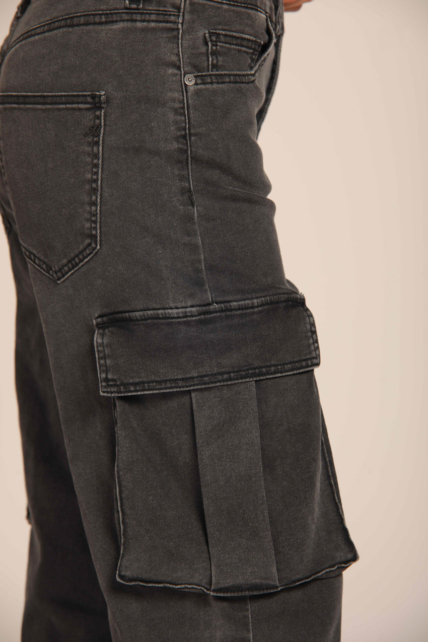 immagine 3 di pantalone donna, in denim 5 tasche, modello Victoria Seven, in nero, fit straight di Mason's