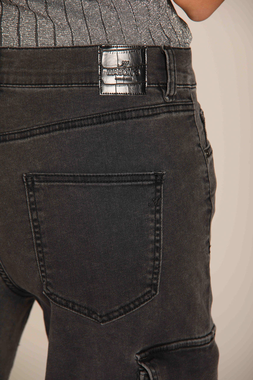immagine 4 di pantalone donna, in denim 5 tasche, modello Victoria Seven, in nero, fit straight di Mason's