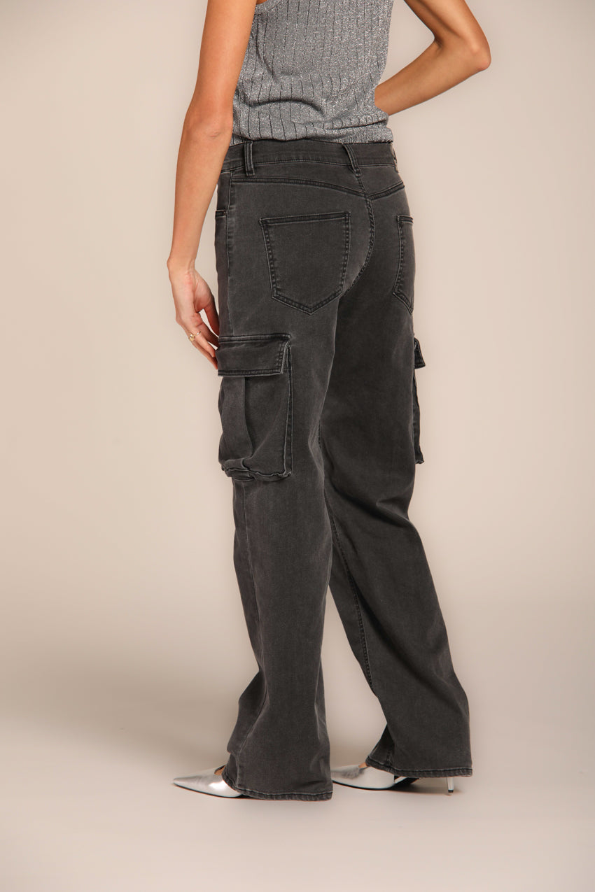 immagine 6 di pantalone donna, in denim 5 tasche, modello Victoria Seven, in nero, fit straight di Mason's