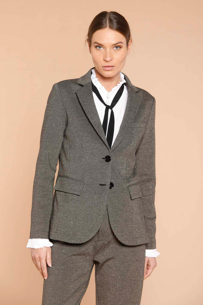 Image 1 of women's jersey blazer with resca pattern beige color Helena by Mason's