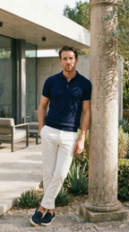 Milano pantalone chino uomo in gabardina stretch extra slim fit ①